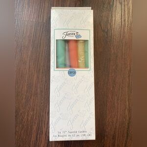 Vintage 1997 Fiesta Tapered Multicolor Candles 12 inch Set of 6 Easter NIB NOS